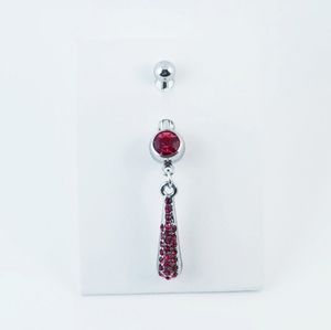 5/$10 | CZ 3D Teardrop Silver Belly Ring